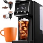 K Cup Coffee Maker With Bold Setting, Single Serve Hot & Iced Coffee Maker for K-Cup and Grounds, 52 Oz Removable Water Tank, 6 to 14oz Brew Size, Pod Coffee Machine With Reusable Filter,(Black)