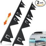 Stove Gap Covers Stainless Steel, 2 Pack Stove Gap Filler Easy Retractable Length 13.8" to 27.5", Width 0.79" Stove Gap Guards Range Trim Kit, Heat Resistant Guard Between Stove Top & Counter