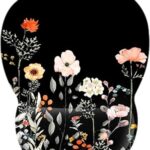 EooCoo Ergonomic Mouse Pad with Wrist Support, Mousepad with Memory Foam Wrist Rest and Non-Slip Base for Computer, Cafe, Home & Office, 9.64 x 8.26 in Office Desk Accessories for Women