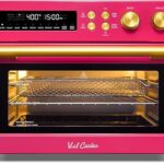VAL CUCINA 26.3 QT Limited Edition Happy Pink Infrared Heating Air Fryer Toaster Oven, Large Countertop Convection Oven 10-in-1 Combo, 6-Slice Toast, Enamel Baking Pan Easy Clean with Recipe Book