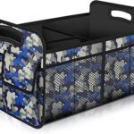 Femuar Car Trunk Organizer with 72L Large Capacity Waterproof Collapsible and 11 Pockets, Trunk Organizer for Car SUV/Jeep/Sedan, Large Size, Blue Camouflage