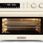 VAL CUCINA Retro 26.3 QT Infrared Heating Air Fryer Toaster Oven,Large Countertop Convection Oven 10-in-1 Combo, 6-Slice Toast, Enamel Baking Pan Easy Clean with Recipe Book, Almond Yellow Color