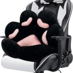MOONBEEKI Cat Paw Cushion Chair Comfy Kawaii Plush Seat Cushions Shape Lazy Pillow for Gamer Chair 28"x 24" Cozy Floor Cute Seat Kawaii for Girl Worker Gift, Dining Room Bedroom Decorate Black