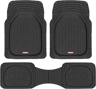 Motor Trend FlexTough Floor Mats for Cars, Black Deep Dish All-Weather Car Mats, Waterproof Trim-to Fit Automotive Floor Mats for Cars Trucks SUV, Universal Floor Liner Car Accessories Motor Trend FlexTough Floor Mats for Cars, Black Deep Dish All-Weather Car Mats, Waterproof Trim-to Fit Automotive Floor Mats for Cars Trucks SUV, Universal Floor Liner Car Accessories - Image 1