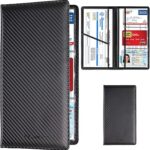 TOURSUIT Car Registration and Insurance Card Holder, Vehicle License Document Glove Box Compartment Organizer, Interior Car Accessories for Women Men (Carbon Fiber Black)