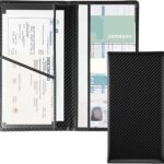 JUSTTOP 1Pack Car Registration and Insurance Holder,Car Document Holder for Cards License with Magnetic Shut,Vehicle Glove Box Car Organizer for Documents, Cards, License(Carbon Fiber Black)