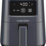 CHEFMAN 2 Qt Mini Air Fryer – Digital Space-Saving Compact Air Fryer with Nonstick and Dishwasher Safe Basket, Quick & Easy Meals in Minutes, Features Digital Timer and Shake Reminder – Grey
