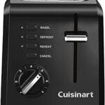 Cuisinart CPT-122BK 2-Slice Compact Plastic Toaster, Slots for Bagels & Bread, 7 Shade Settings, Cancel/Defrost/Reheat Functions, Removable Crumb Tray, Small Kitchen Appliance for Home & Office, Black