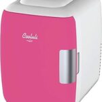 Cooluli Skincare Mini Fridge for Bedroom - Car, Office Desk & Dorm Room - Portable 4L/6 Can Electric Plug In Cooler & Warmer for Food, Drinks, Beauty & Makeup, 12v AC/DC & Exclusive USB, Fuchsia
