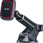 APPS2Car Magnetic Phone Mount for Car, Dashboard & Windshield Suction Cup Holder with Telescopic Arm, Requires Metal Plate for Proper Use, Fit for Android Smartphones(NOT for MagSafe)