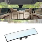 8sanlione Car Rearview Mirrors, Shock Resistant Interior Clip-on Panoramic Rear View Mirror for Car, Wide Viewing Range, 12 inch HD Universal Use for Cars, SUVs, Trucks, Vehicles (White)