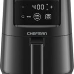 CHEFMAN 2 Qt Mini Air Fryer – Digital Space-Saving Compact Air Fryer with Nonstick and Dishwasher Safe Basket, Quick & Easy Meals in Minutes, Features Digital Timer and Shake Reminder – Black