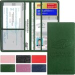 Valardoh Premium Car Registration and Insurance Card Holder, Car Document Holder for Cards, Driver License & other Essential Documents (Dark Green)