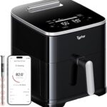 Typhur Sync 8QT AI Smart Air Fryer with Built-in Wireless Meat Thermometer, 9-in-1 XL Non Toxic Ceramic Airfryer, 450°F Max, Cooks 6lb Whole Chicken, Quiet & Dishwasher Safe, Fathers Day Gift, 120V