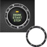Kewucn Bling Crystal Double Rhinestone Car Engine Start Decoration Ring, Sparkling Push Start Button Sticker, Key Ignition & Knob Ring Decoration, Bling Car Interior Accessory (Black)