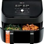 Instant Pot VersaZone 9QT Air Fryer,8-in-1 Functions with EvenCrisp Technology, Crisps,Broils, Bakes,Roasts, Dehydrates,Reheats at Same or Different Temperature, from the Makers of Instant Pot, Black