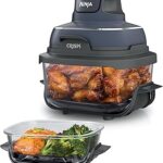 Ninja Crispi Air Fryer, Microwave, Freezer & Dishwasher Safe, Non Toxic Glass Portable Cooking System, 4 QT & 6 Cup Glass Containers with Storage Lids, Easy Meals, Air Fry, Bake, Grey (Renewed)
