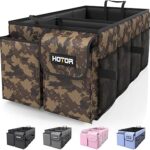 HOTOR Trunk Organizer - Car Organizer, Foldable Trunk organizer for SUVs & Sedans, Sturdy Car Organization for Car Accessories, Tools, Sundries, Brown Camouflage, 2 Compartments, 21.3"×12.6"×10.6"