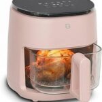 WILLOW Eco Series 6 in 1 Air Fryer with Glass Basket, 5 Quart Non Toxic Air Fryer w Digital Display, 430°F Max Temp, Preheat & Keep Warm Function, Compact + Dishwasher Safe Glass Pink Airfryer