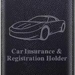 Valardoh Premium Car Registration and Insurance Card Holder, Car Document Holder for Cards, Driver License & other Essential Documents (Black)
