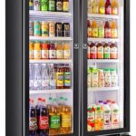 Velivi Commercial Display Beverage Fridge, 40″ Double Glass Door Refrigerator, 28.1 Cu.Ft Large Capacity with 8 Adjustable Shelves, Upright Cooler for Shop, Bar & Restaurant