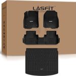 LASFIT Floor Mats and Cargo Liner for Honda CR-V 2026 2025 2024 2023 (Gasoline & Hybrid & e:FCEV), All Weather TPE Car Trunk Mat (Upper Position), 1st & 2nd Row & Trunk Liner Full Set Black