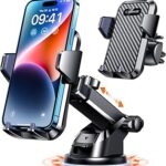 VANMASS【85+LBS Strongest Suction & Military-Grade Ultimate Car Phone Mount【Patent & Safety Certs】 Cell Phone Holder for Dash Windshield Vent for iPhone 17 Pro Max Automobile Accessory Kits,Ink Black