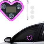 Mcbazel Car LED Ambient Light, Rechargeable Solar-Powered Heart-Shaped LED Light, 6 Lighting Modes, Romantic Car, Outdoor Decor, Ideal Gift for Couples, Women, Men - Pink (1 Pcs)