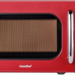 COMFEE' Retro Small Microwave Oven With Compact Size, 9 Preset Menus, Position-Memory Turntable, Mute Function, Countertop Microwave Perfect For Small Spaces, 0.7 Cu Ft/700W, Red, AM720C2RA-R