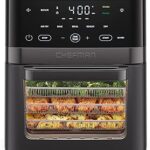 Chefman Air Fryer 6-in-1, XL 14-Quart Multifunctional Airfryer with Touchscreen Controls, Rotisserie, Food Dehydrator, Convection Oven, Bake, Broil, and Reheat Functions, Windowed Door – Black